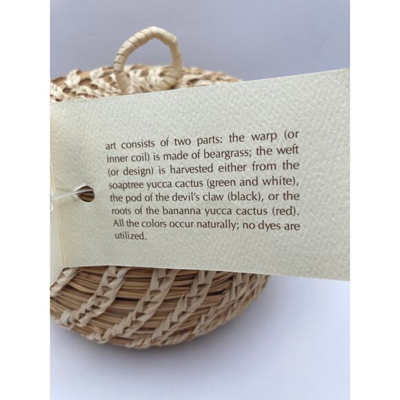 Papago Indian Basket with Lid Tohono O'odham The People of the Desert - Picture 4 of 9